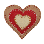 Heart Ornament - Tan