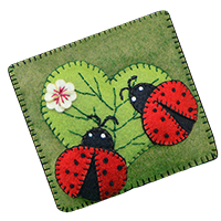 Ladybug N Heart Pincushion