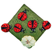 Ladybug N Minnesota Rose Pincushion