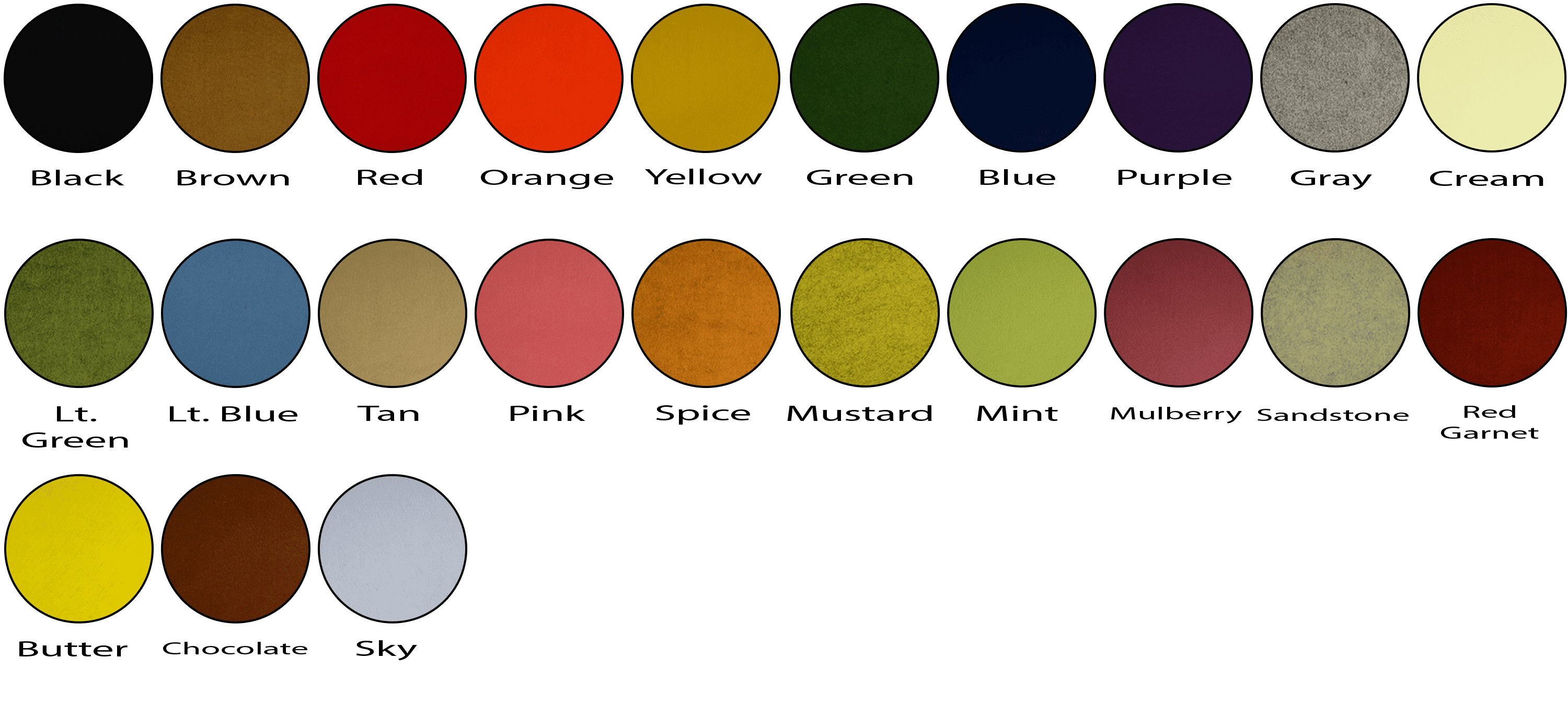 Wool Felt Colors