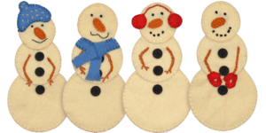 Warm & Wooly Snowmen Ornaments