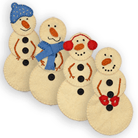 Warm & Wooly Snowmen Ornaments