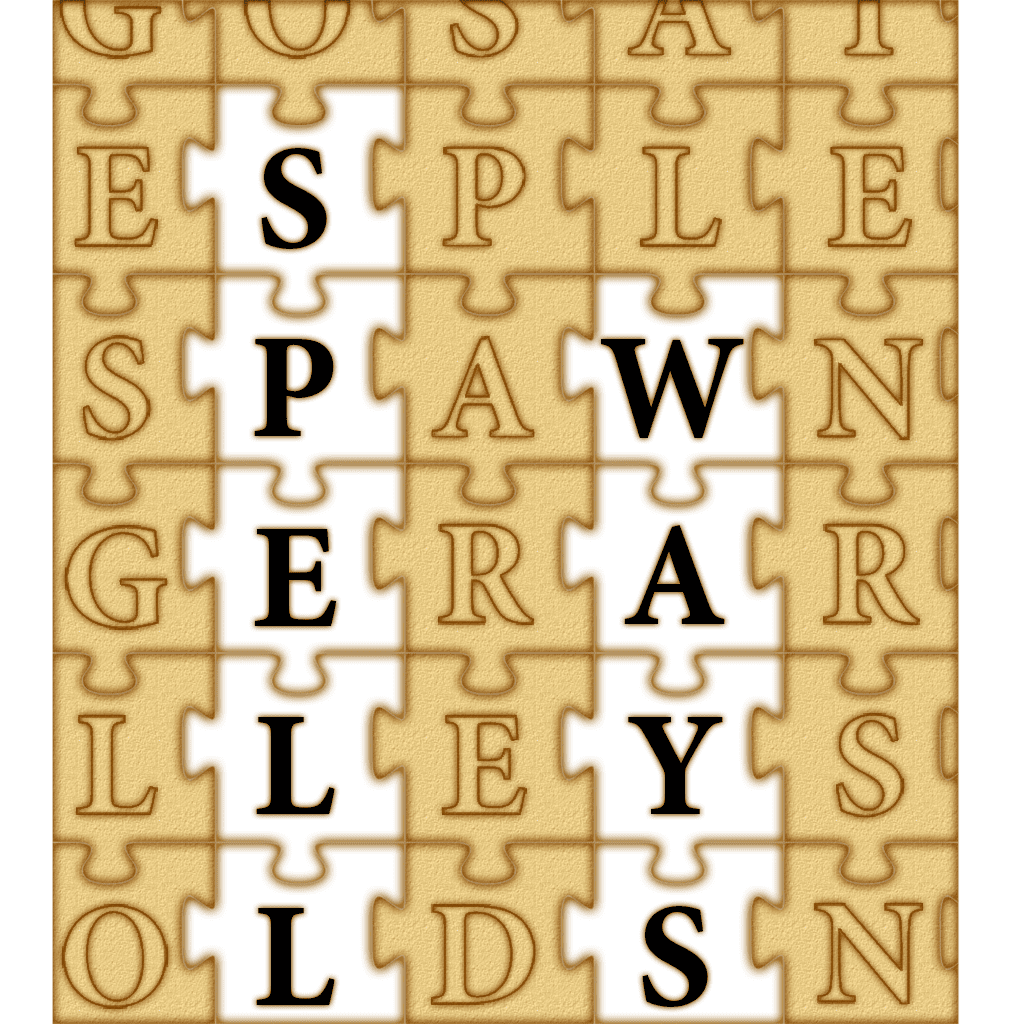 A puzzle with the words spell ways spelled out in letters.