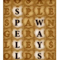 A word game with letters spelled out in scrabble tiles.