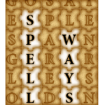 A word game with letters spelled out in the same font.