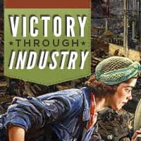 Here's an alt tag for the image: Woman working in wartime industry.